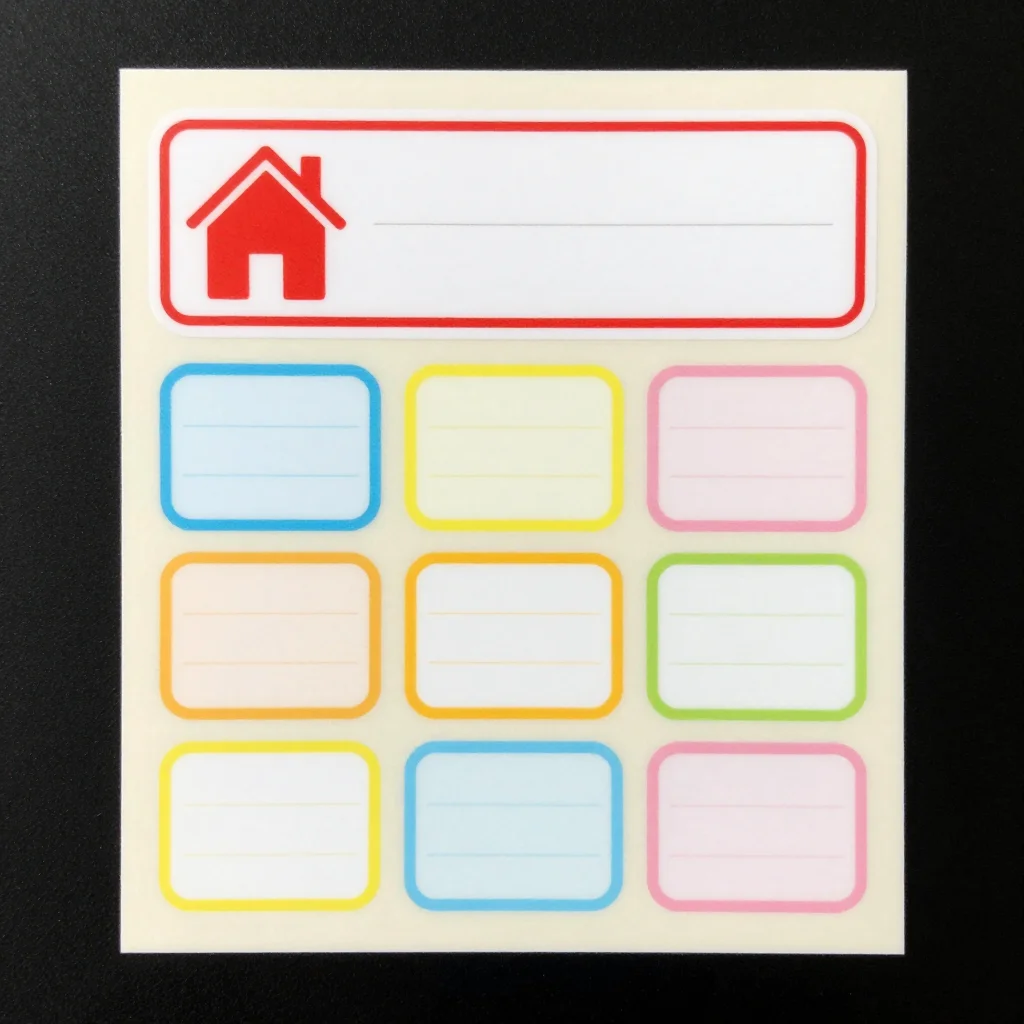 Address label stickers · House icon · Kiss-cut sheet