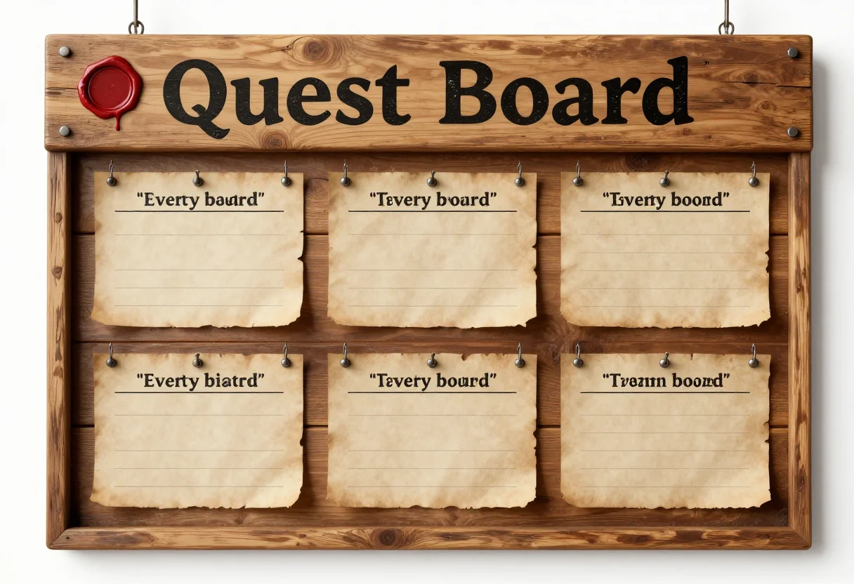 Bounty boards · Blank board · Tavern wood