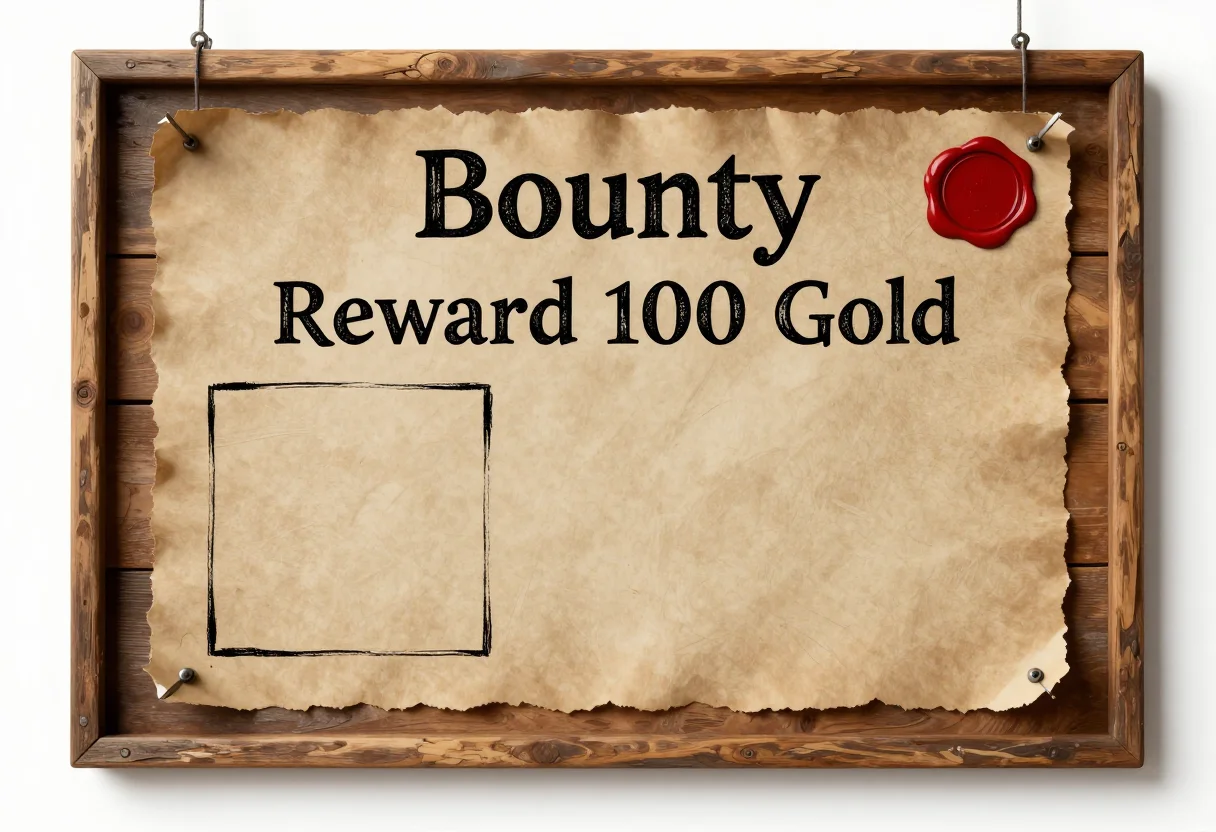 Bounty boards · Reward notice · Tavern wood