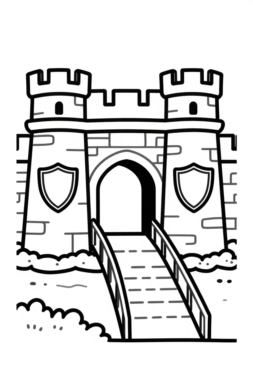 Castle coloring pages · Knight's castle · Bold