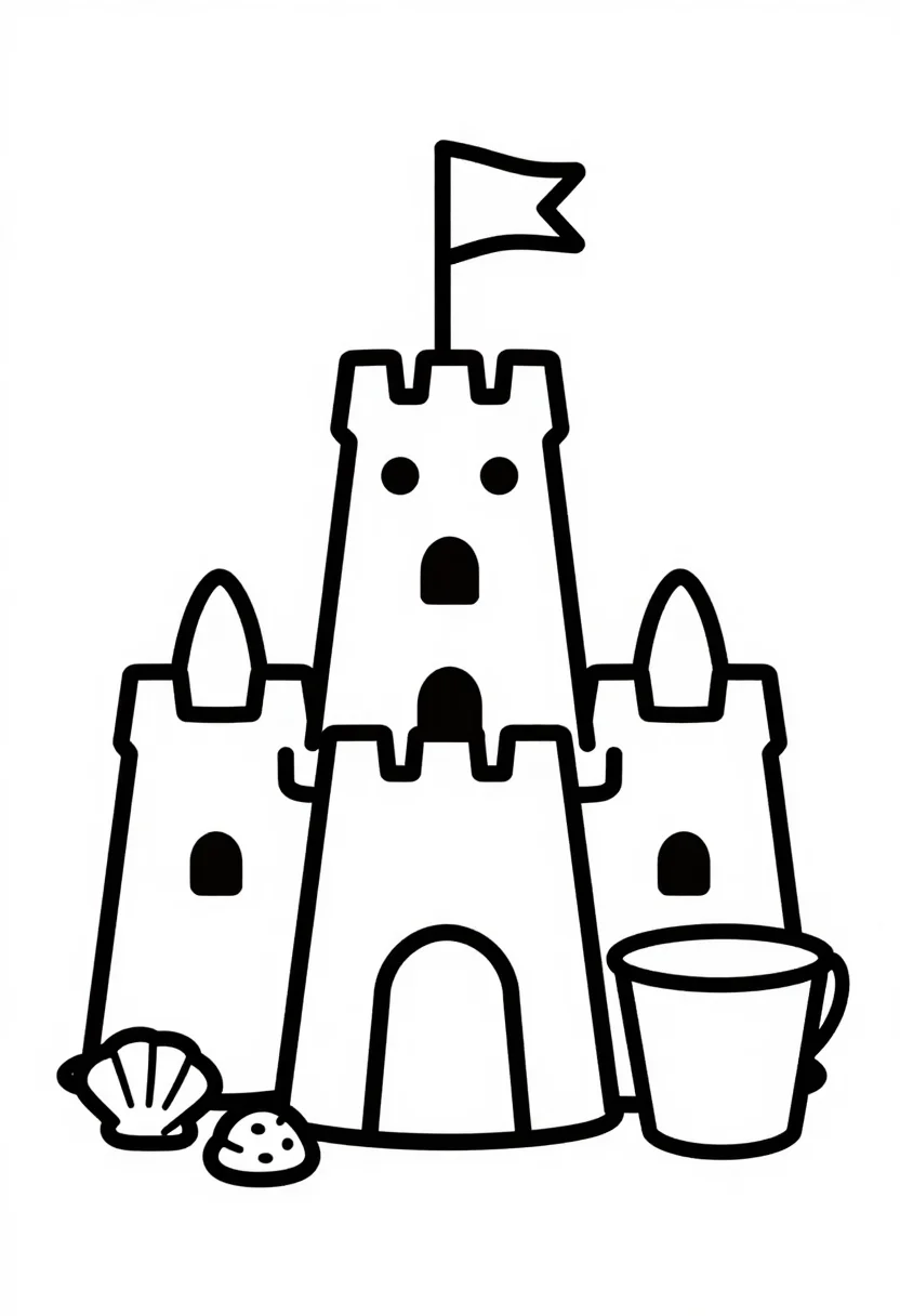 Castle coloring pages · Sandcastle · Bold