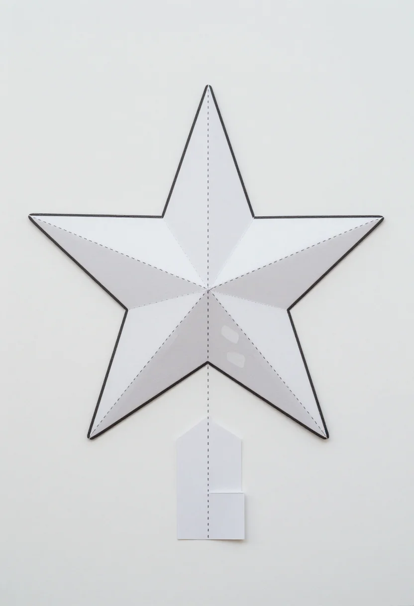 Diwali lantern templates — a template for a five-pointed star lantern, two star panels and a folding side strip with glue tabs, cut lines solid and fold lines dashed, a plain outline template, solid black cut lines, dashed fold lines, cut-out windows outlined, no fills