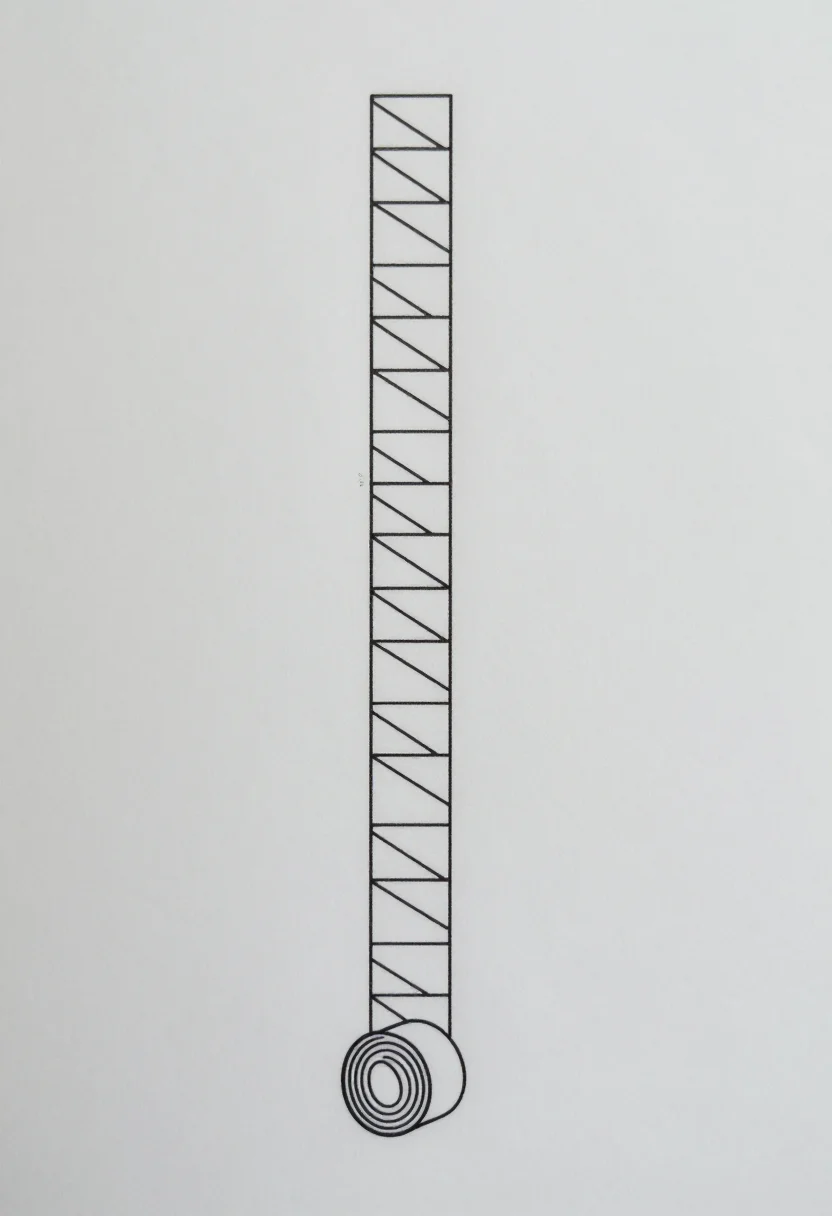 Paper bead templates — a printable sheet of long thin triangle strips laid head to tail across the page, solid cut lines between them, a small drawing of the strip rolled into an oval bead at the foot, clean closed black line art in one uniform thin stroke, no shading, no gray tones, no fills