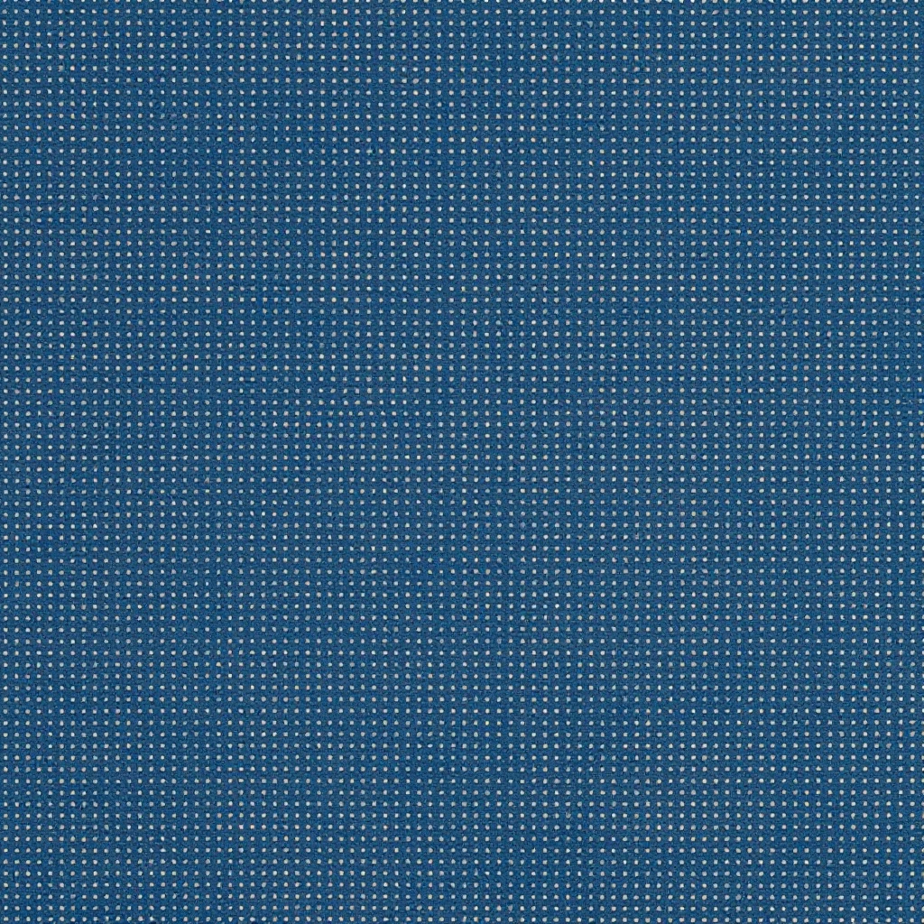 Shweshwe — Tiny white marks bleached out of an indigo ground — dots, dashes, crosses and quarter-circles — arranged into a dense small-scale geometric field, each mark no bigger than a grain of rice, ordered in strict rows., acid-discharge roller printing on indigo-dyed cotton, the pattern bleached out of the ground