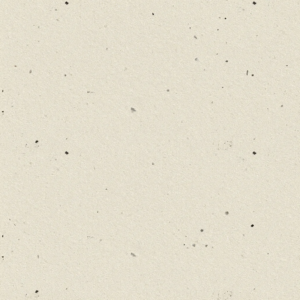 Speckle — Flecks finer than a pinhead in two tones over a pale ground, irregular in shape and randomly placed, the density even enough that the surface reads as a single soft grey stone., speckle repeat, irregular ragged flecks at random size and angle, the density varying as if flicked from a loaded brush, no shape repeating and no grid detectable, flecks with a fibrous paper texture